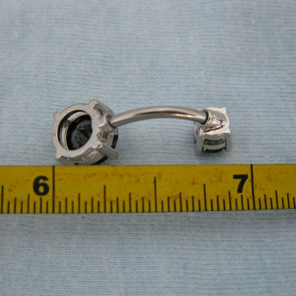 2.75ctw REAL BLACK DIAMOND BELLY RING, 2 DIA'S, APPRAISAL, FREE DIAMOND TESTER - Picture 6 of 12